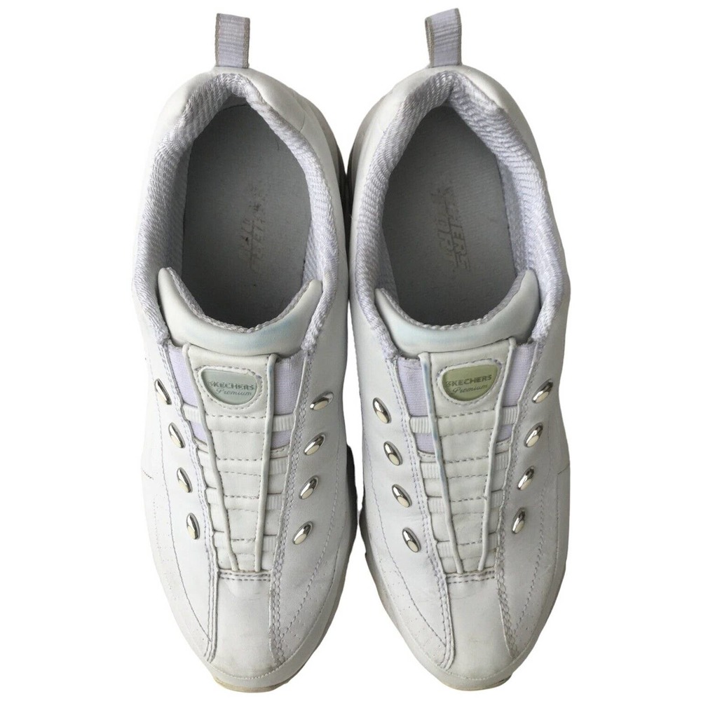Skechers Sport Premium Premix Leather Slip On Sneaker SN1704 Womens White 10 - Picture 7 of 10
